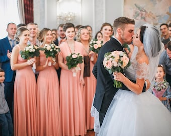 Peach Bridesmaid Dresses